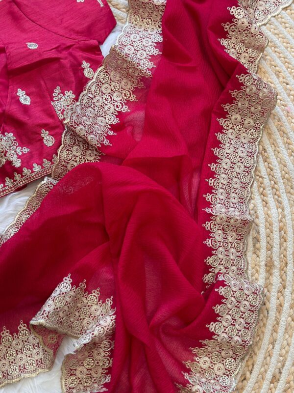 Premium chiffon Work saree - Image 6