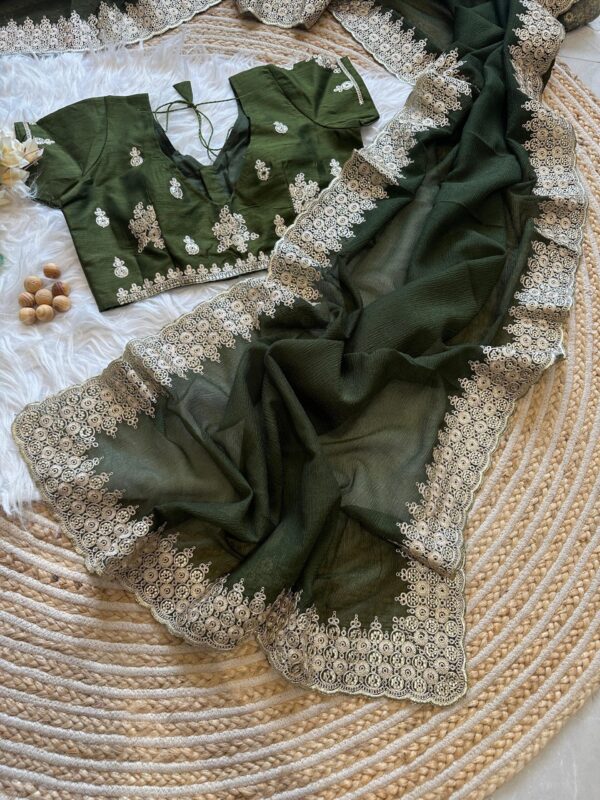 Premium chiffon Work saree - Image 2