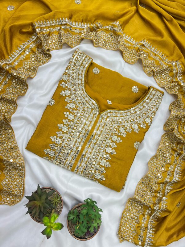 Fully stitched Heavy Embroidery Top with Plazzo And Dupatta - Image 2