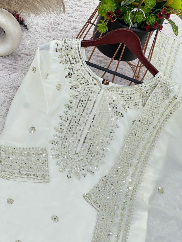 Fully stitched Heavy Embroidery Top with Plazzo And Dupatta - Image 9