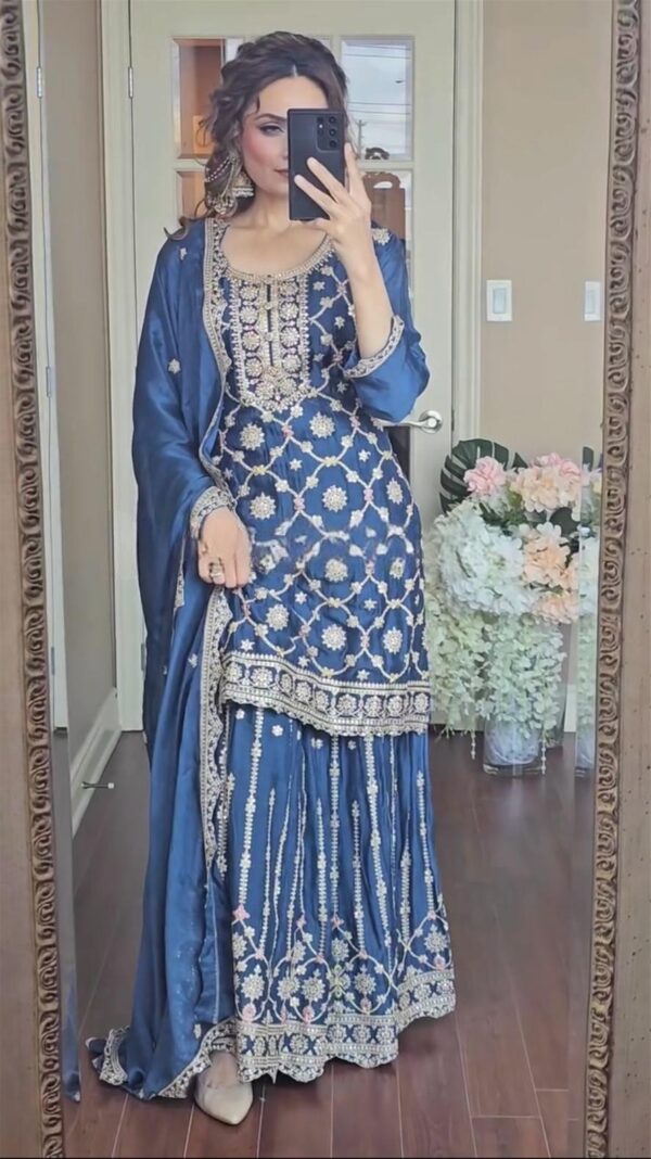 Kurti with Plazzo and Dupatta Set - Image 4