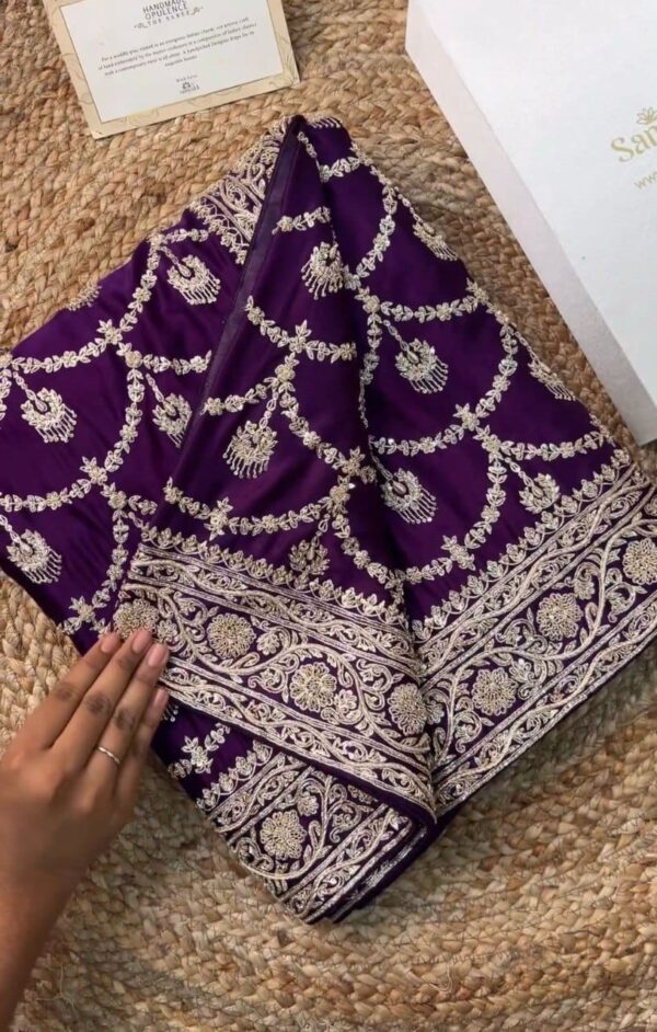 Designer Japan Satin Silk Saree - Image 3
