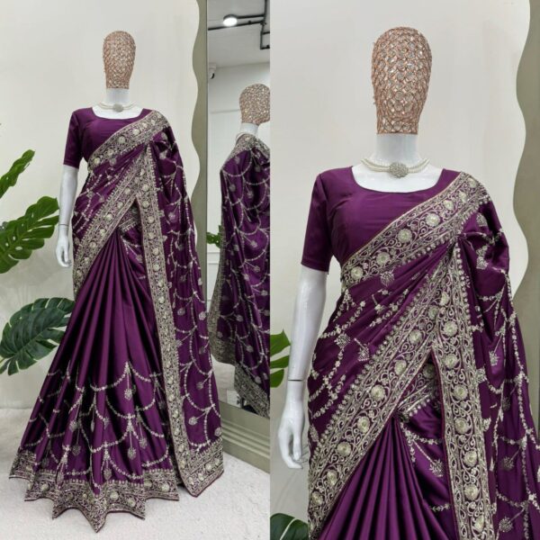 Designer Japan Satin Silk Saree