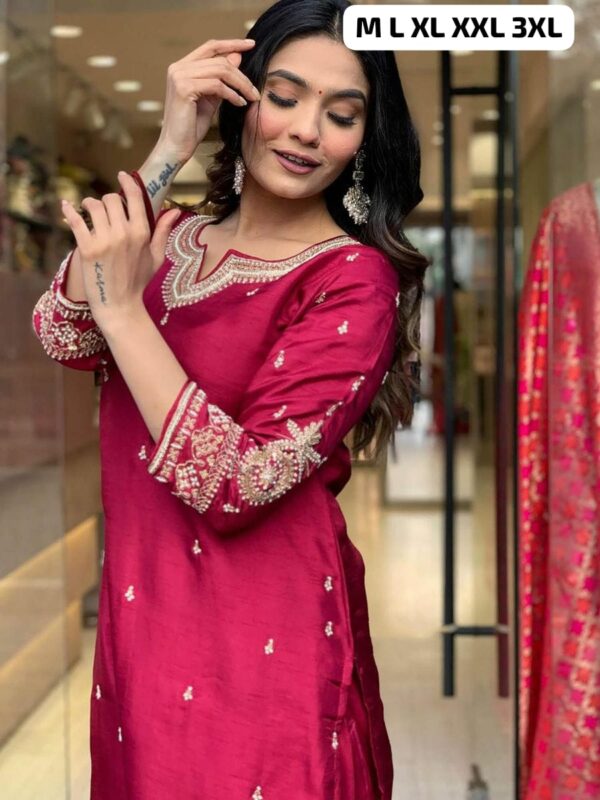 Fully Stitched Heavy Embroidered Suit - Image 6