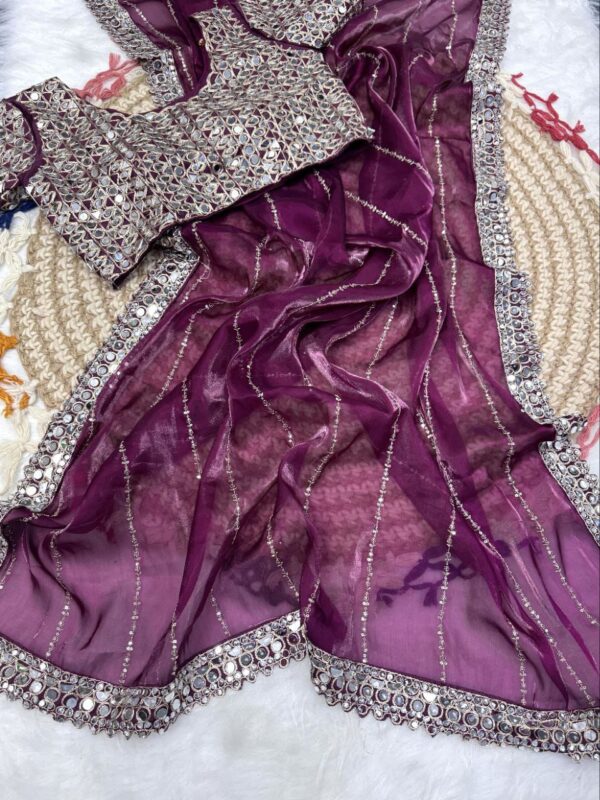 Block Buster Mirror Design Saree - Image 3