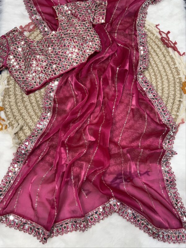 Block Buster Mirror Design Saree - Image 2