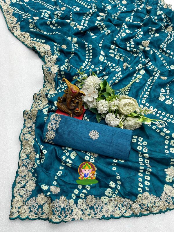 BANDHANI PRINT SAREE - Image 6