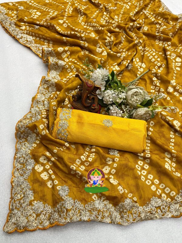 BANDHANI PRINT SAREE - Image 3