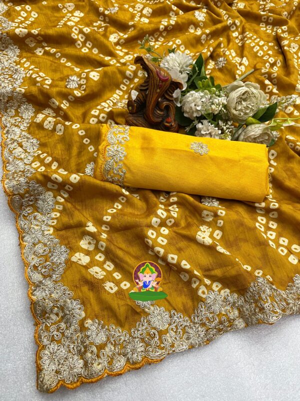 BANDHANI PRINT SAREE - Image 4