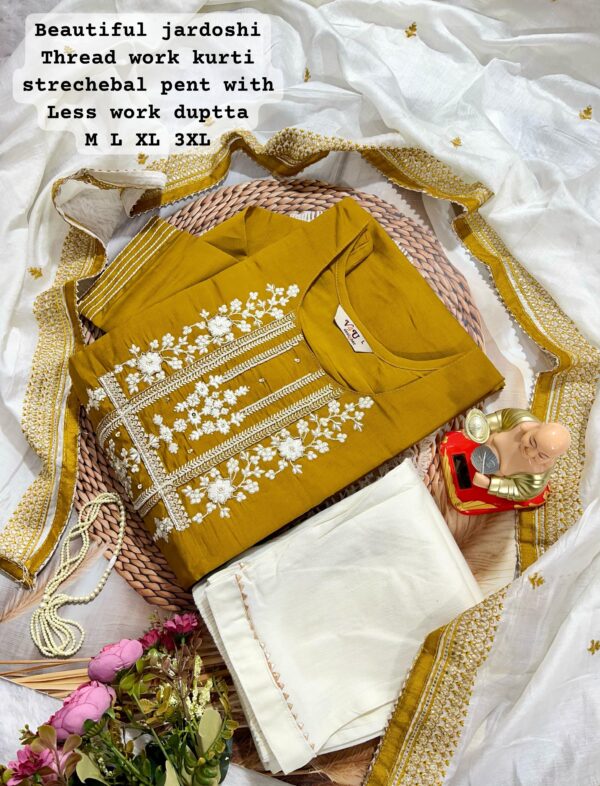 HAND WORK KURTI PENT WITH DUPATTA