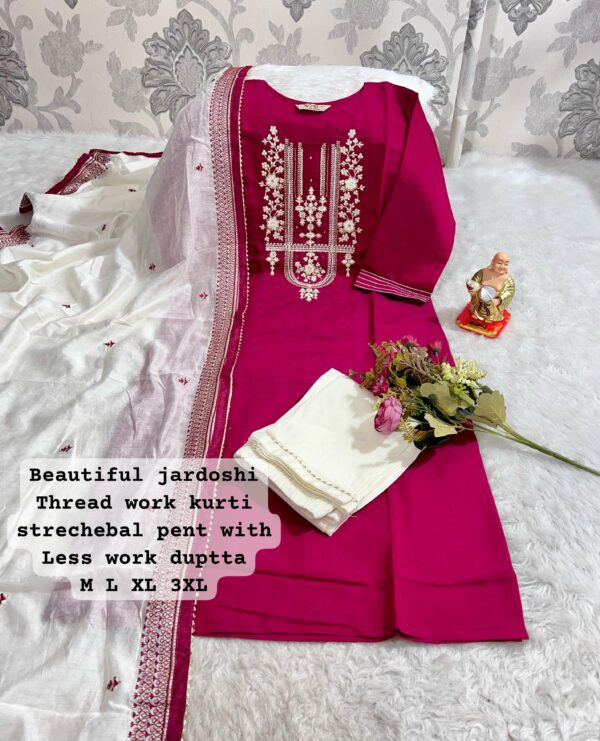 HAND WORK KURTI PENT WITH DUPATTA - Image 7