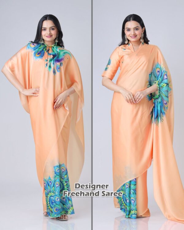 Designer Freehand Saree  - Image 5
