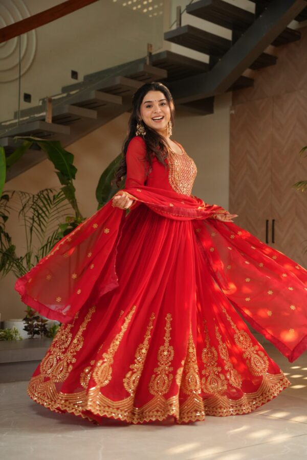 Wedding Season Zari Work Gown - Image 3