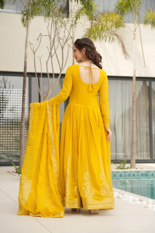 Wedding Season Zari Work Gown - Image 15