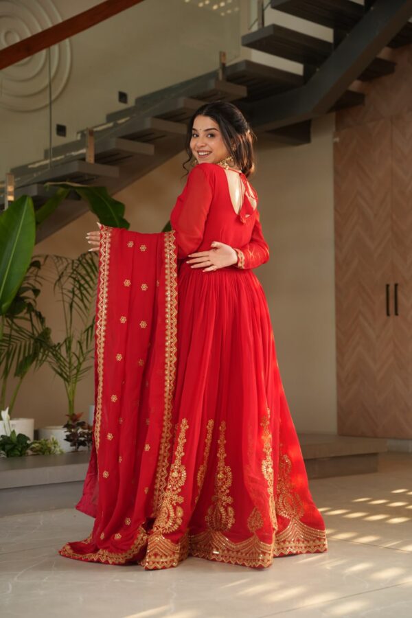 Wedding Season Zari Work Gown - Image 8