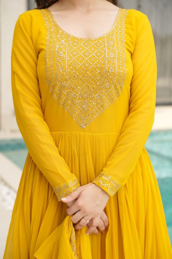 Wedding Season Zari Work Gown - Image 13
