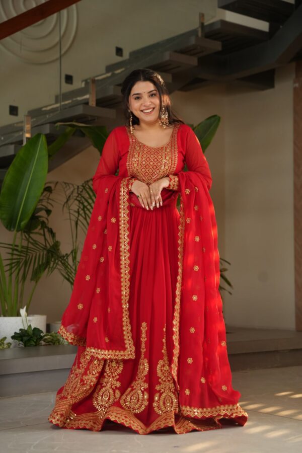 Wedding Season Zari Work Gown - Image 9