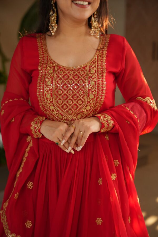 Wedding Season Zari Work Gown - Image 7