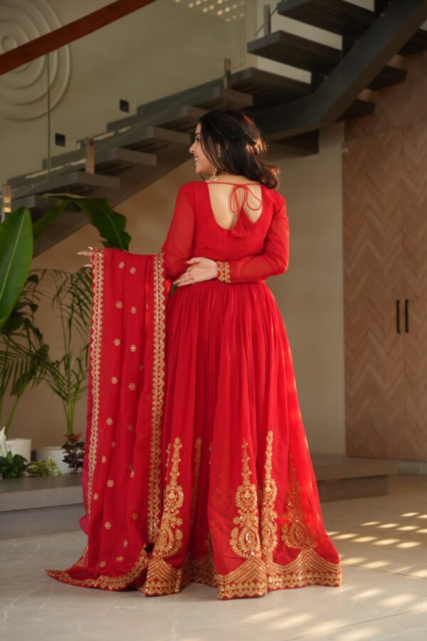 Wedding Season Zari Work Gown - Image 5