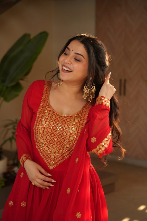 Wedding Season Zari Work Gown - Image 6