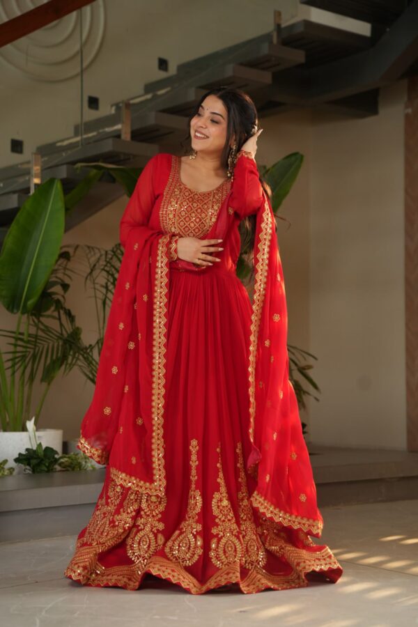 Wedding Season Zari Work Gown - Image 2