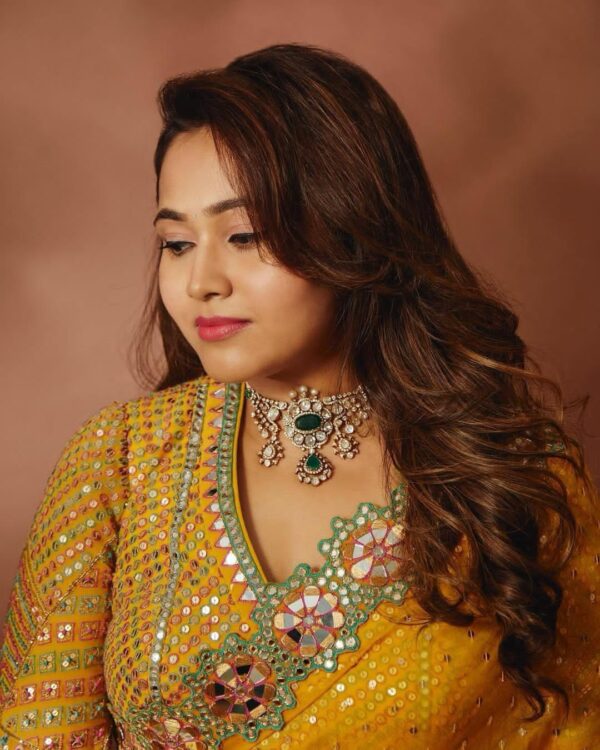Heavy Sequins with Mirror work Saree - Image 8