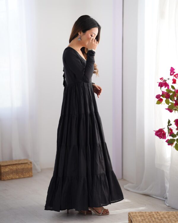 ROMANSILK CHANDERI FABRIC FULLY FLAIR ANARKALI - Image 4