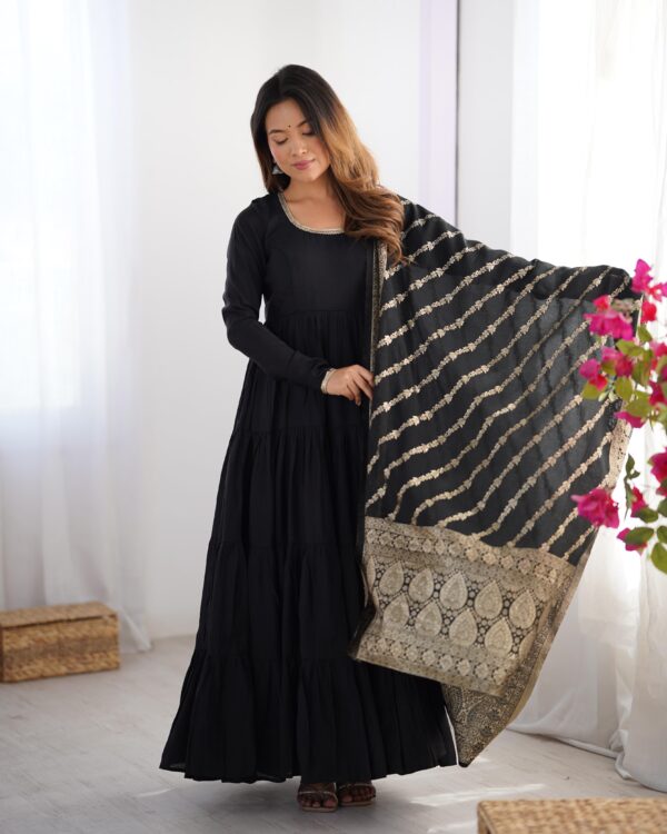 ROMANSILK CHANDERI FABRIC FULLY FLAIR ANARKALI