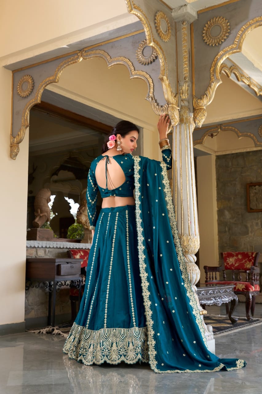 Firozi Elegance Lehenga - Image 5
