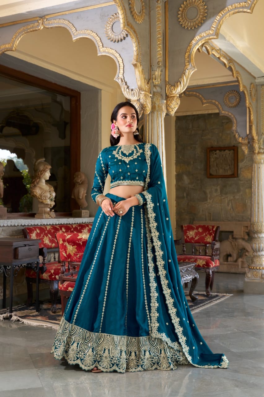 Firozi Elegance Lehenga - Image 6