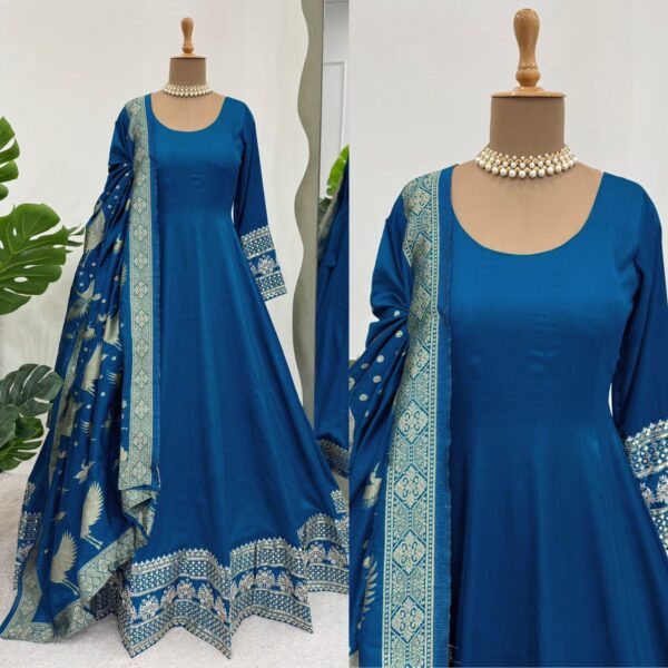 Ready Made Gown with Dupatta - Image 4