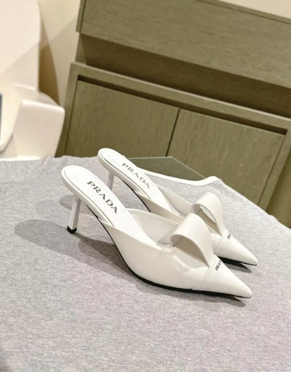 Prada Brushed Black Heel Mule