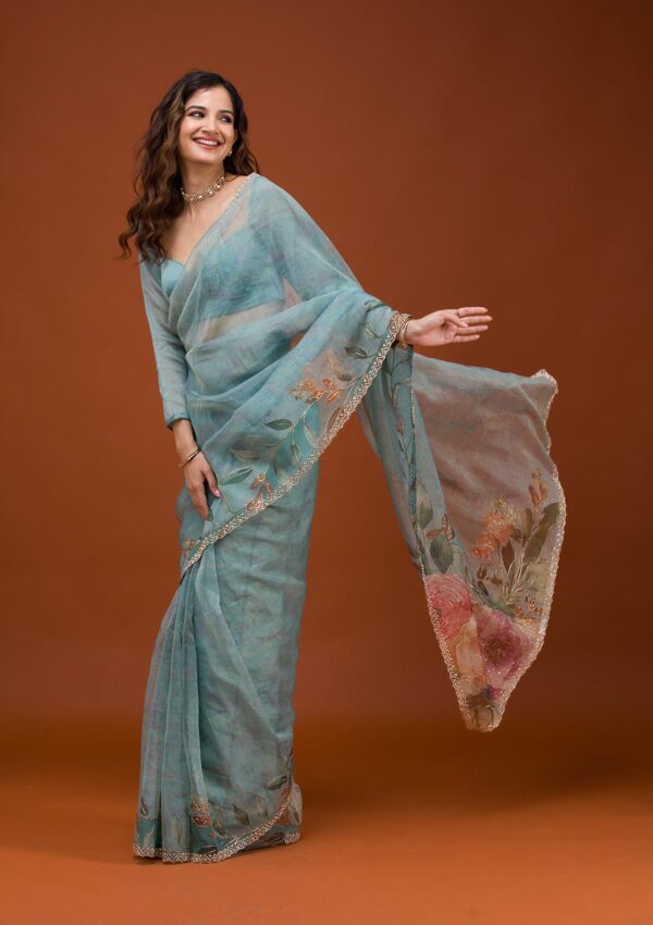Soft Tabby Organza Printed Saree