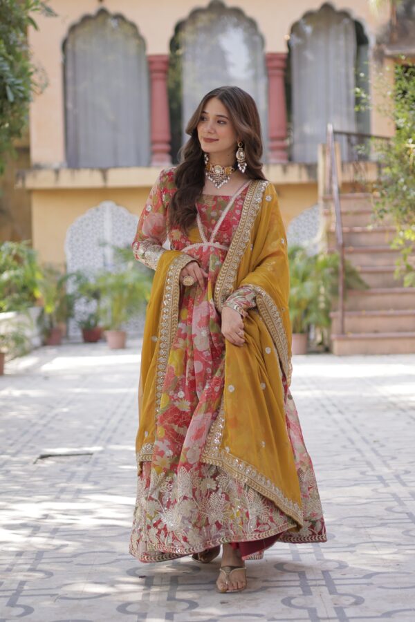 READYMADE GOWN WITH DUPATTA SET - Image 6