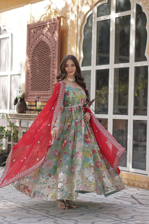 READYMADE GOWN WITH DUPATTA SET - Image 5