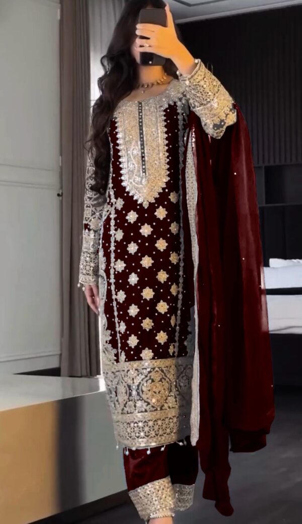 Fully Stitched Heavy Embroidery Salwar Suit - Image 3