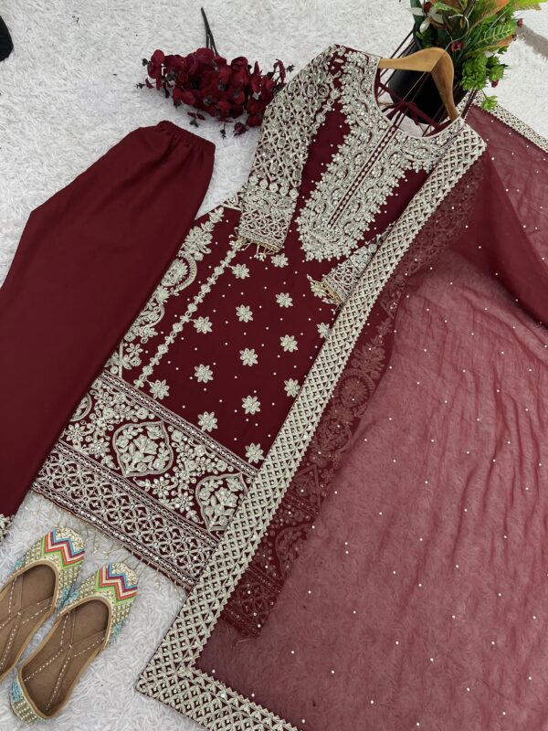 Fully Stitched Heavy Embroidery Salwar Suit - Image 4