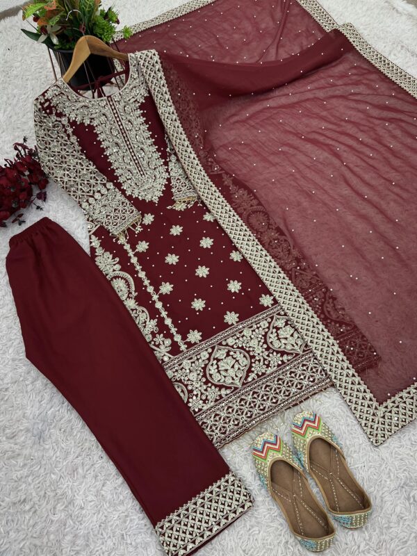 Fully Stitched Heavy Embroidery Salwar Suit - Image 5