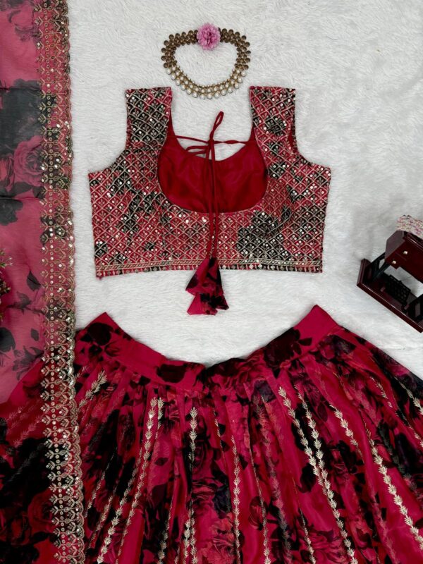 Wedding Special Thread with Sequence Work Lehenga - Image 2
