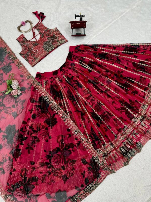 Wedding Special Thread with Sequence Work Lehenga - Image 4