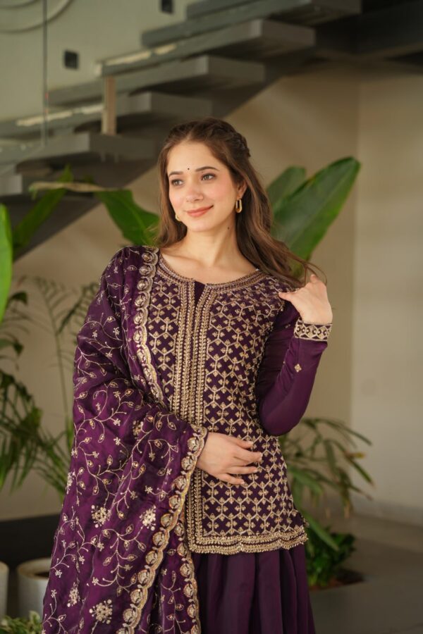 Ready made Kurti with Sharara & Dupatta Set - Image 6