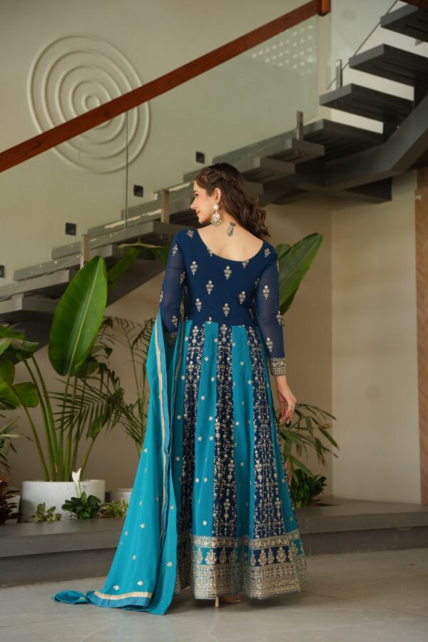 Fully Stitched Zari & Sequins Embroidered work Gown  - Image 15