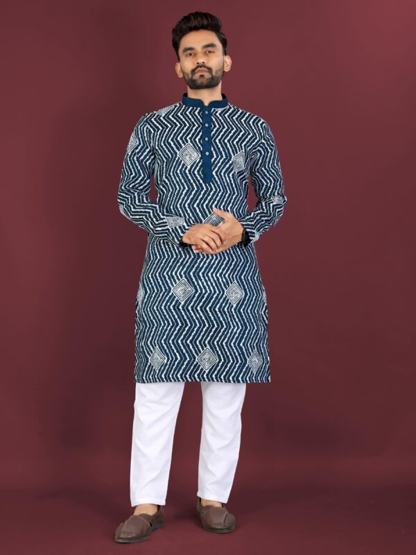 EMBROIDERY KURTA WITH PYJAMA SET - Image 6