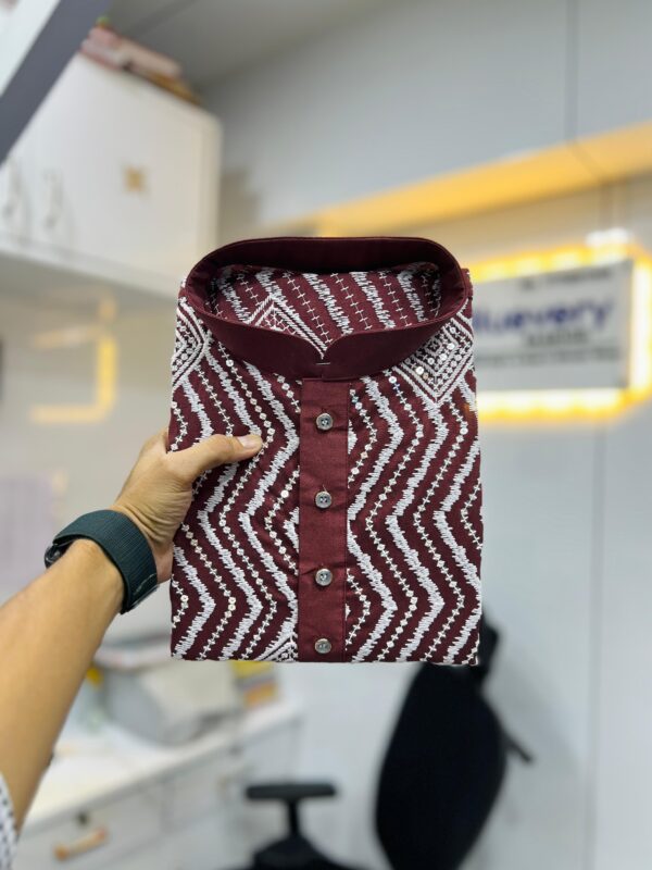 EMBROIDERY KURTA WITH PYJAMA SET - Image 12