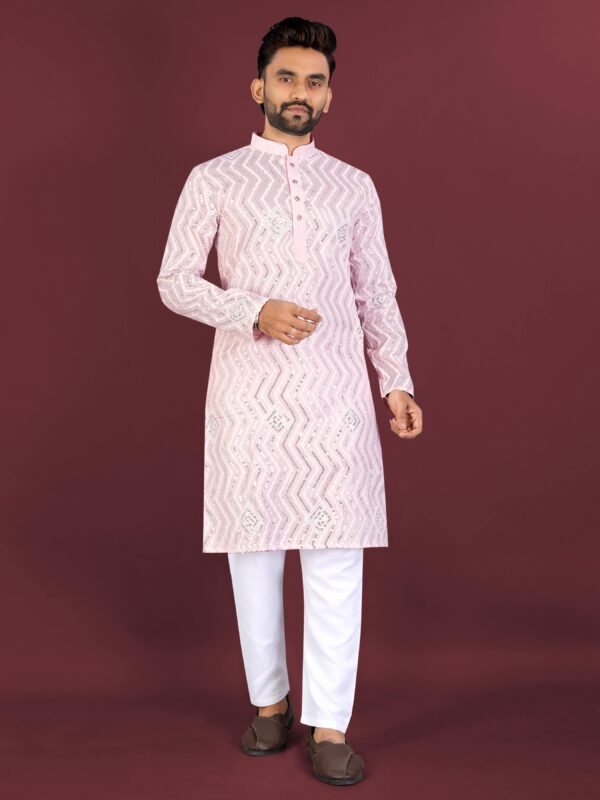 EMBROIDERY KURTA WITH PYJAMA SET - Image 3