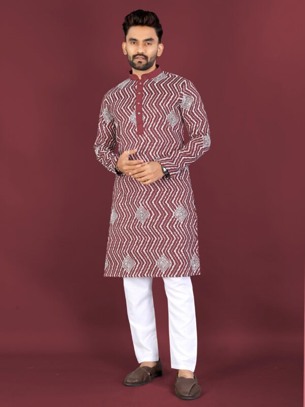 EMBROIDERY KURTA WITH PYJAMA SET - Image 10