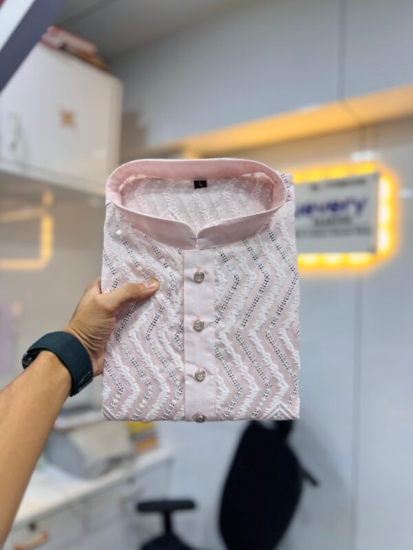EMBROIDERY KURTA WITH PYJAMA SET - Image 4
