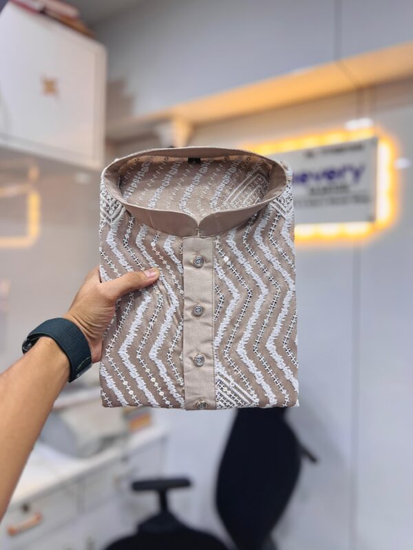 EMBROIDERY KURTA WITH PYJAMA SET - Image 2