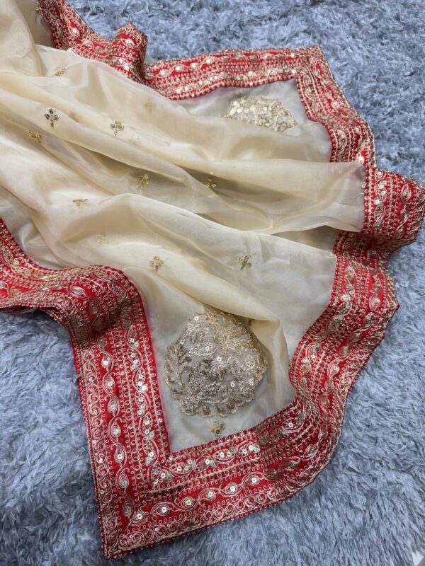 Designer Heavy Organza Saree - Image 2