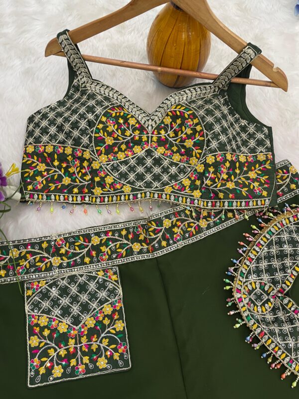 Designer Palazzo Blouse with Dupatta - Image 5